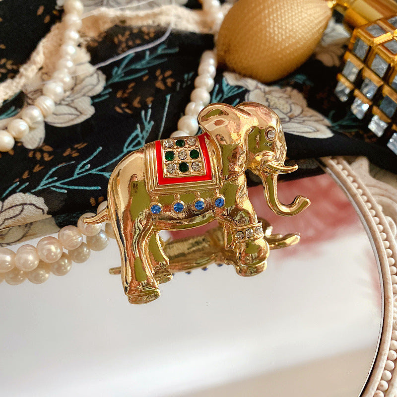 Elephant Rhinestone Brooch PA4799