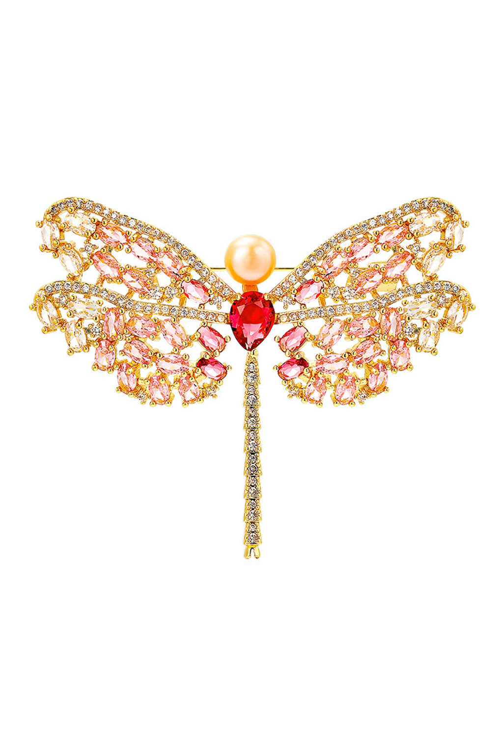 Dragonfly Cubic Zirconia Brooch PA4806