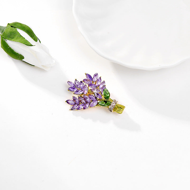 Floral Rhinestone Brooch PA4807