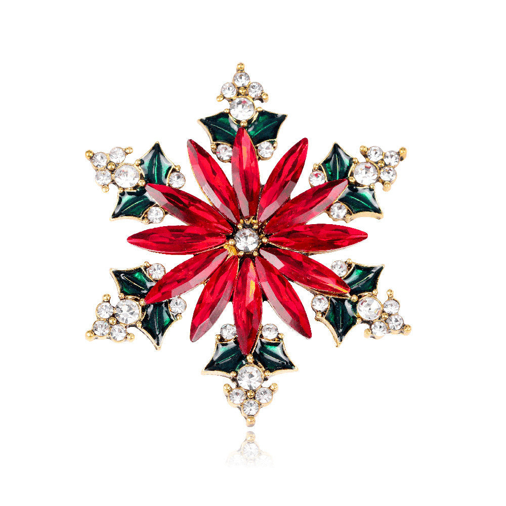 Alloy Crystal Hexagonal Star Brooch PA4811 - Red