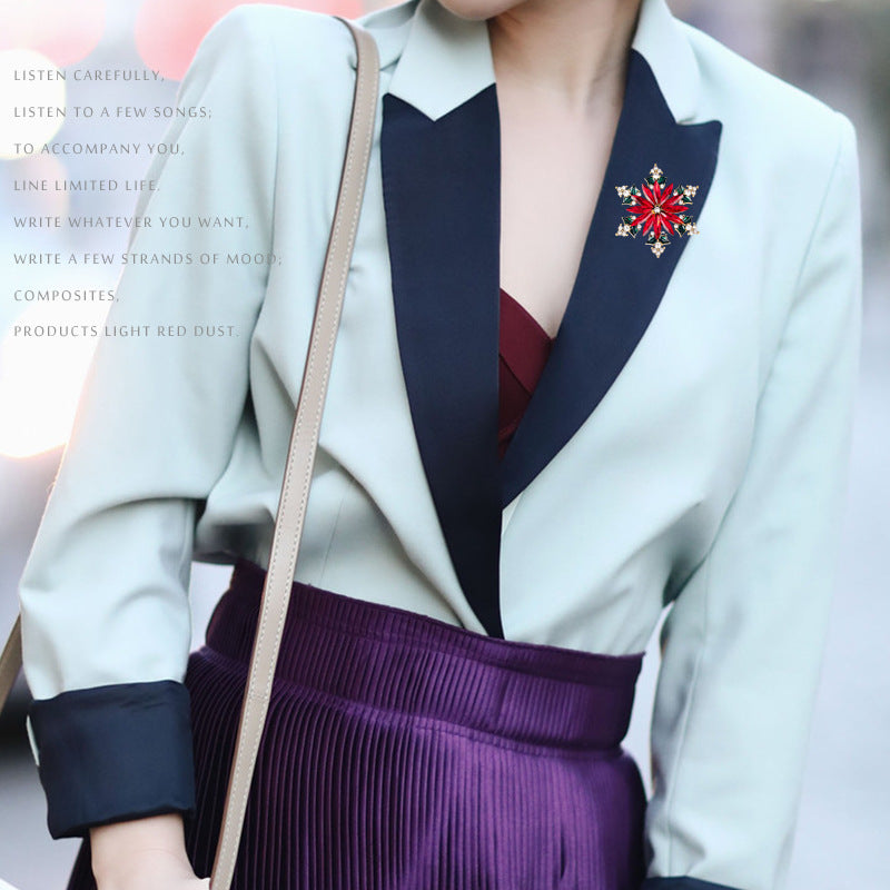 Alloy Crystal Hexagonal Star Brooch PA4811 - view 2