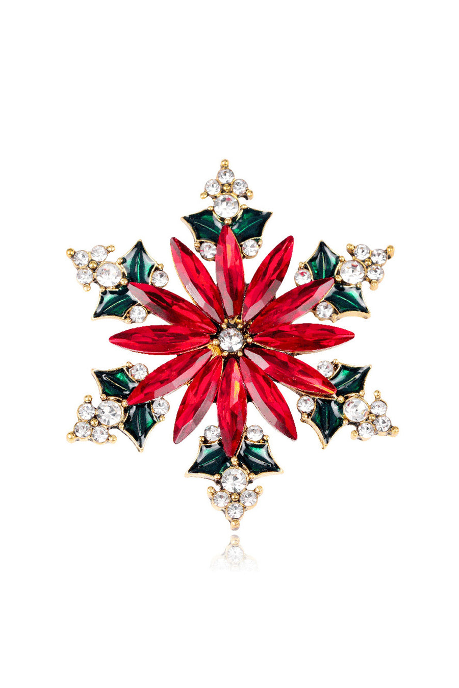 Alloy Crystal Hexagonal Star Brooch PA4811