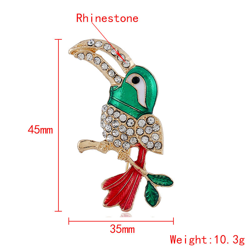 Parrot Rhinestone Brooch PA4816