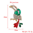 Parrot Rhinestone Brooch PA4816
