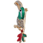 Parrot Rhinestone Brooch PA4816