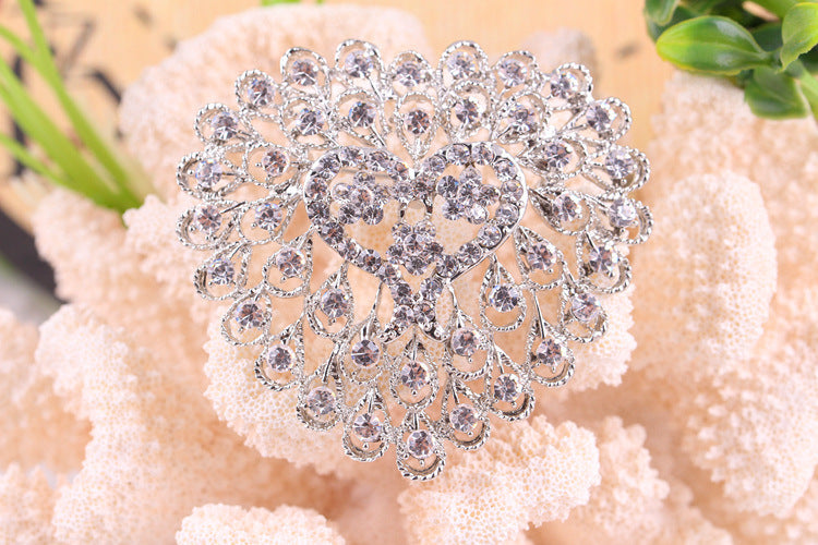 Heart Rhinestone Brooch PA4834