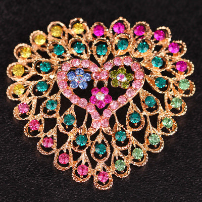 Heart Rhinestone Brooch PA4834