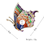 Butterfly Pearl Rhinestone Brooch PA4840