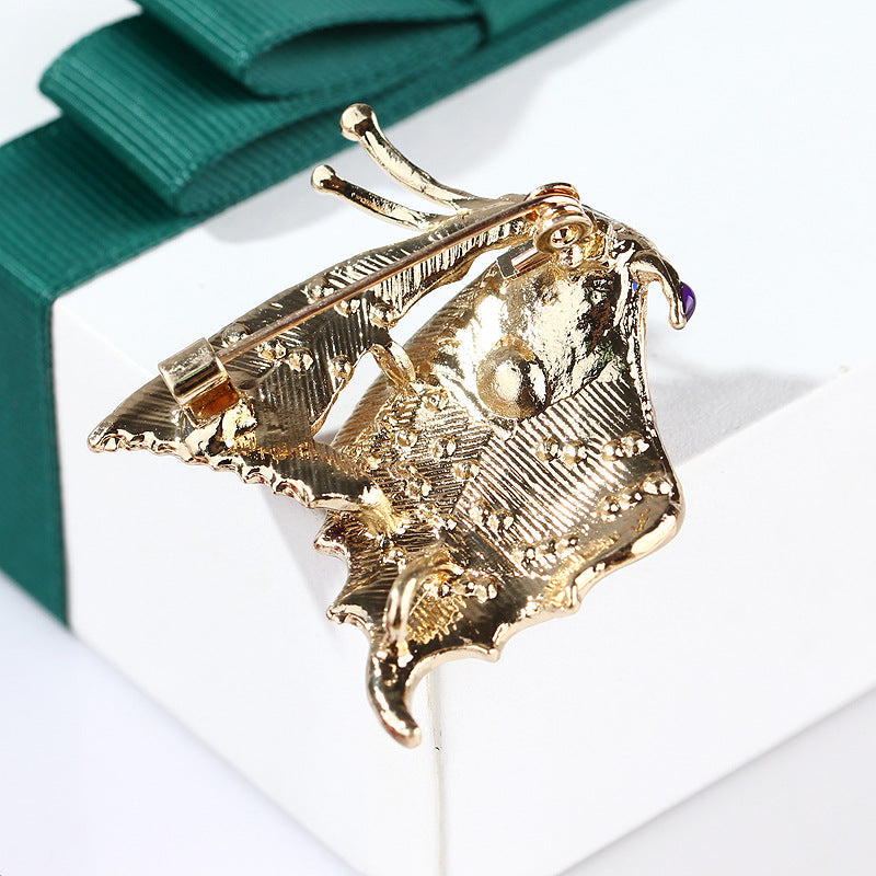 Butterfly Pearl Rhinestone Brooch PA4840