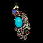 Peacock Rhinestone Brooch PA4853