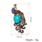 Peacock Rhinestone Brooch PA4853