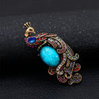 Peacock Rhinestone Brooch PA4853