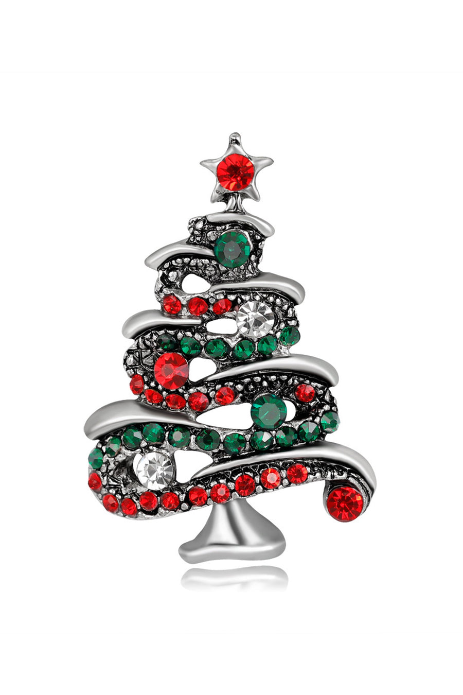 Christmas Tree Rhinestone Brooch PA4857