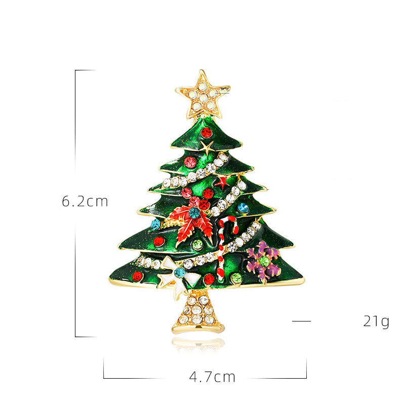Christmas Tree Alloy Rhinestone Brooch PA4860 - view 3