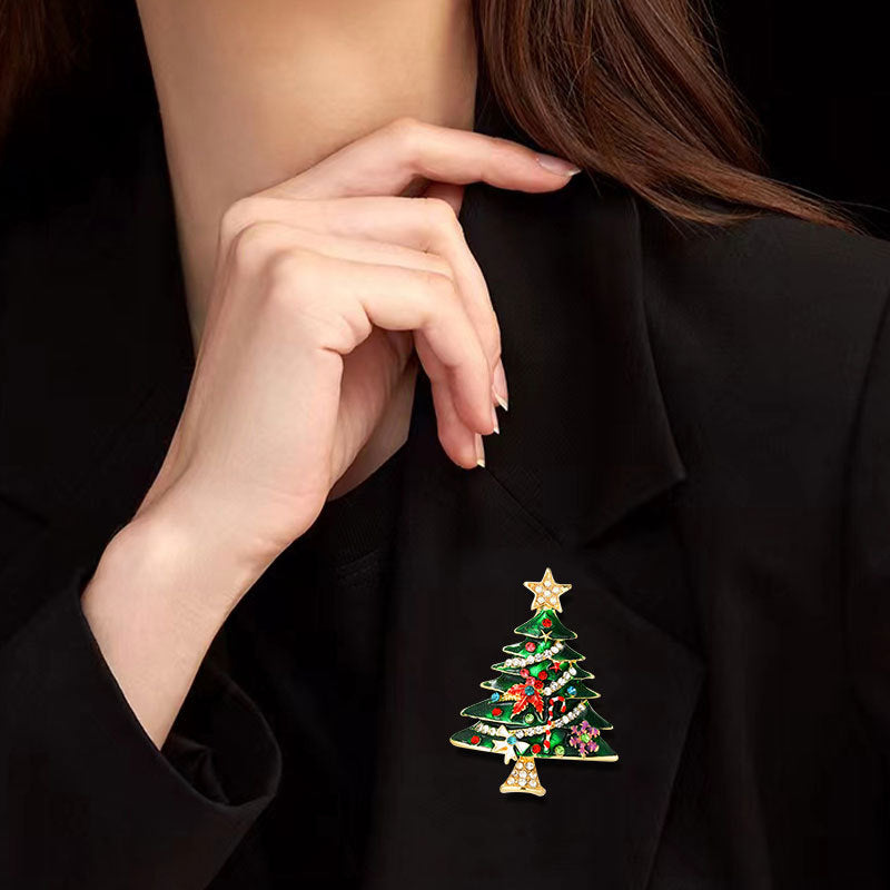 Christmas Tree Alloy Rhinestone Brooch PA4860 - view 4