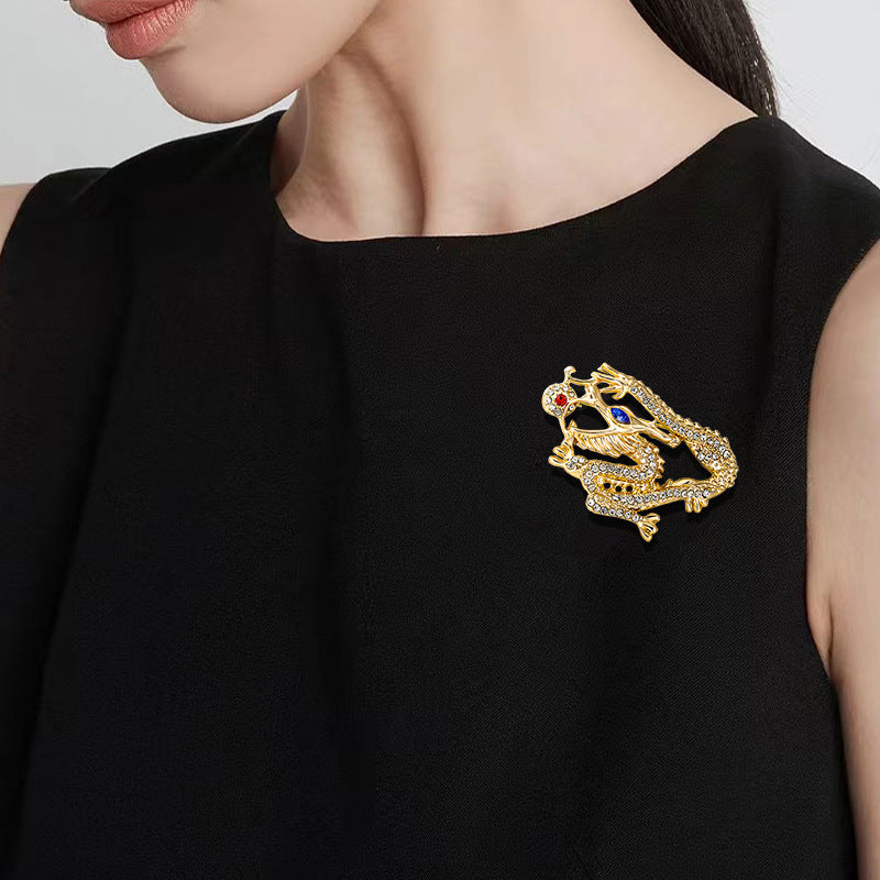 Dragon Rhinestone Brooch PA4865