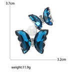 Two Butterfly Rhinestone Brooch PA4912