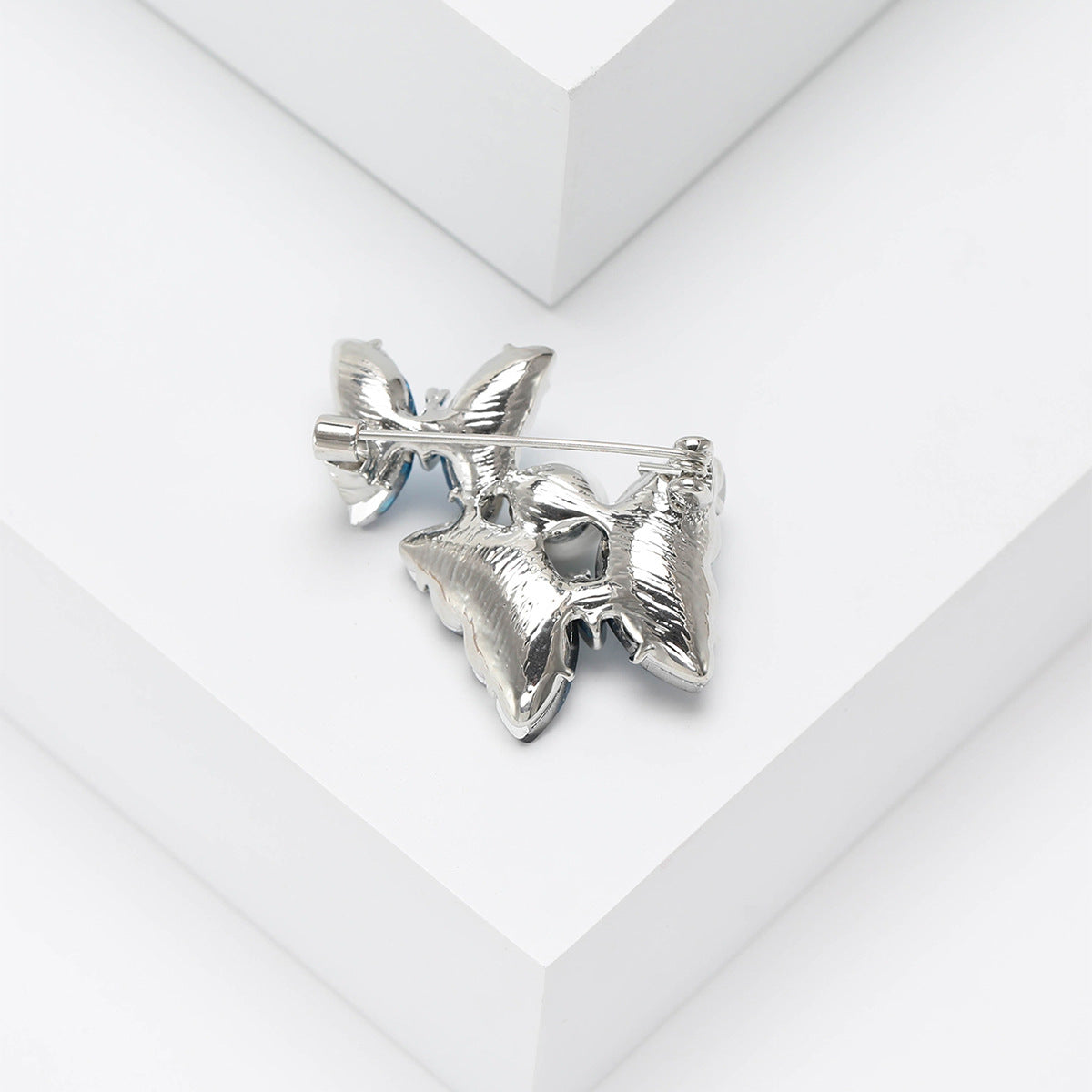 Two Butterfly Rhinestone Brooch PA4912