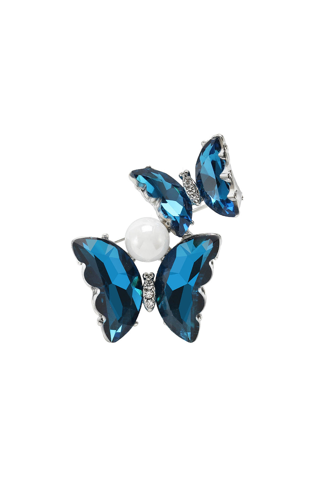 Two Butterfly Rhinestone Brooch PA4912