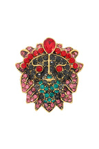 Lion Rhinestone Brooch PA4918