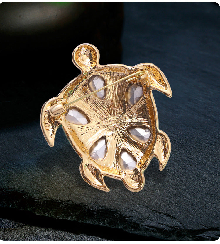 Turtle Rhinestone Brooch PA4919 - view 7
