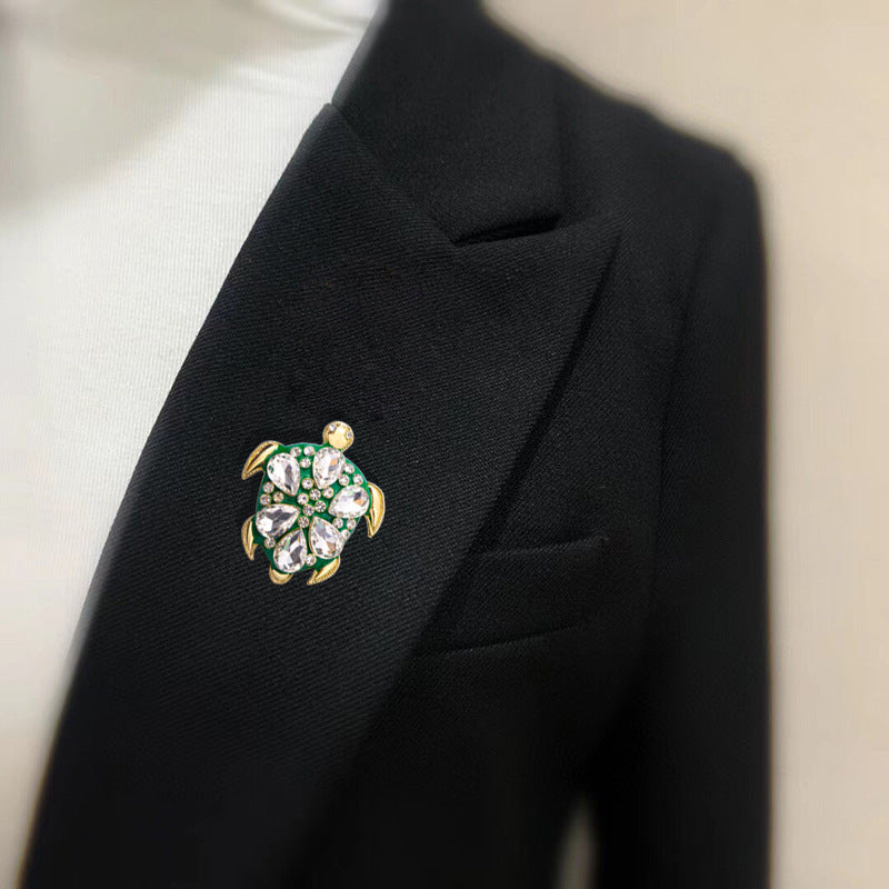 Turtle Rhinestone Brooch PA4919 - view 3