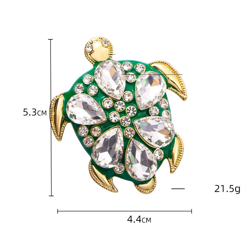 Turtle Rhinestone Brooch PA4919 - view 4