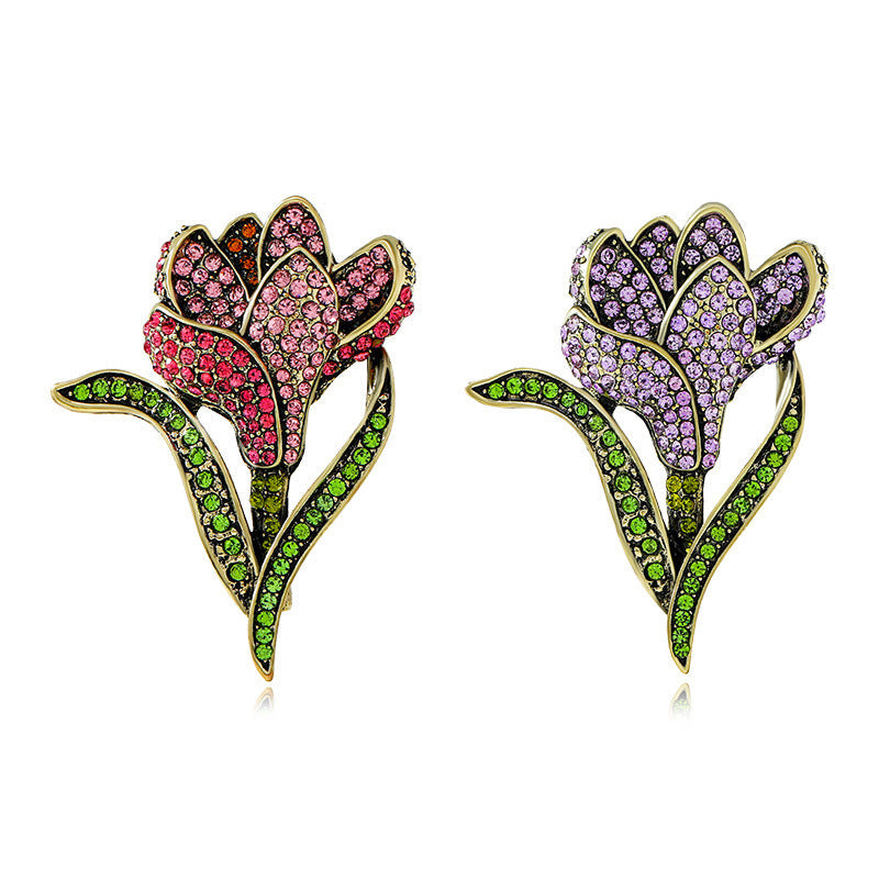 Tulip Rhinestone Brooch PA4920 - view 10