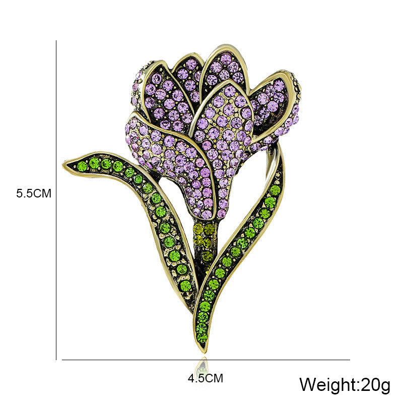 Tulip Rhinestone Brooch PA4920 - view 2