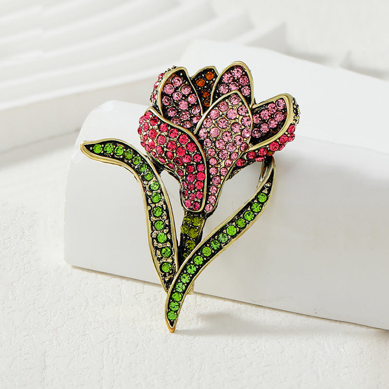 Tulip Rhinestone Brooch PA4920 - view 6