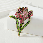 Tulip Rhinestone Brooch PA4920 - view 6
