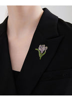 Tulip Rhinestone Brooch PA4920 - view 9