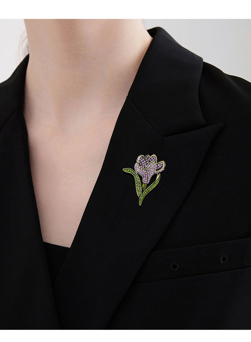 Tulip Rhinestone Brooch PA4920 - view 9