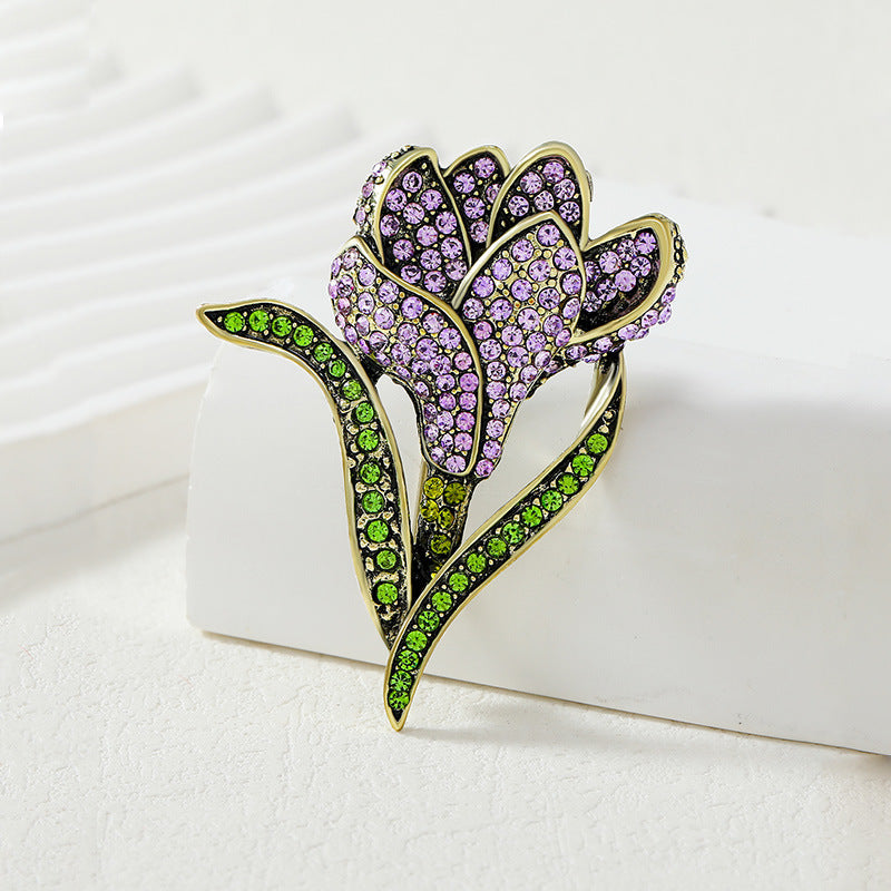 Tulip Rhinestone Brooch PA4920 - view 8