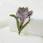 Tulip Rhinestone Brooch PA4920 - view 8