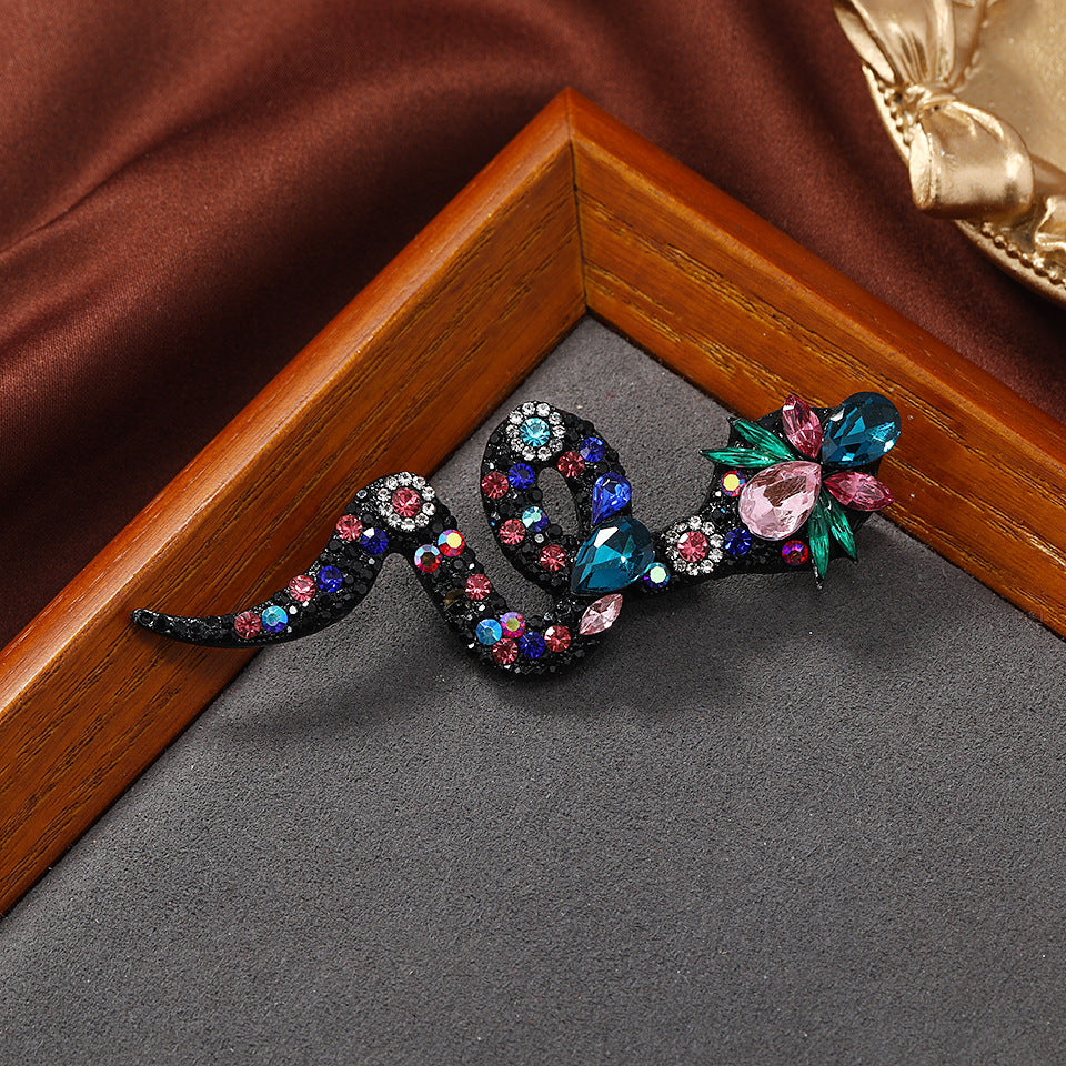Snake Rhinestone Brooch PA4935 - view 3