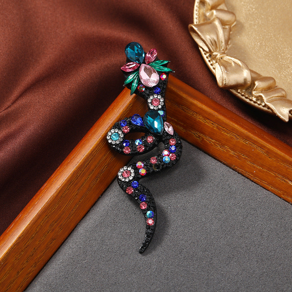 Snake Rhinestone Brooch PA4935 - view 7