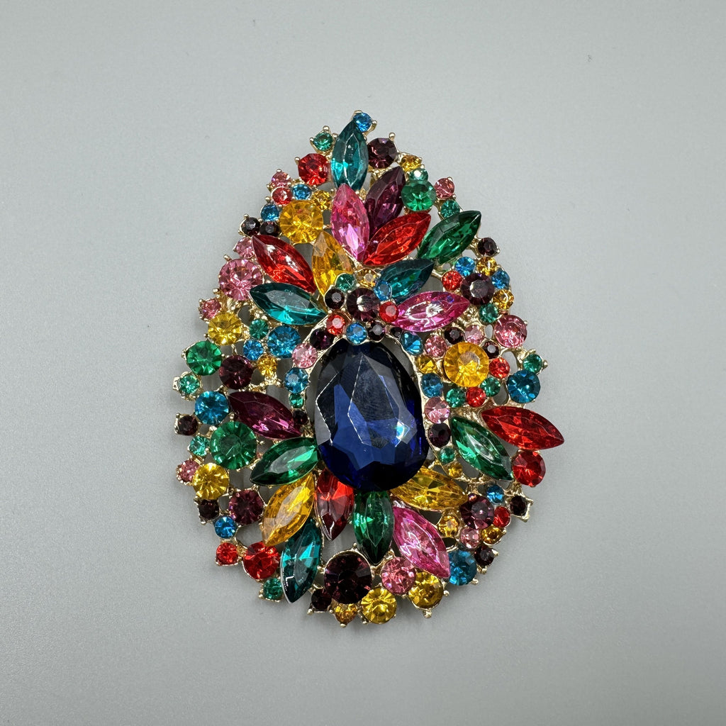 Teardrop Rhinestone Brooch PA4939
