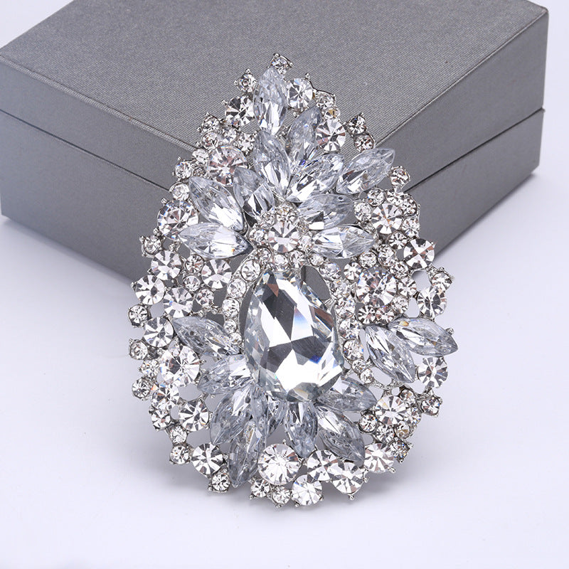 Teardrop Rhinestone Brooch PA4939