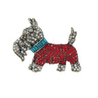 Dog Alloy Rhinestone Brooch PA4944