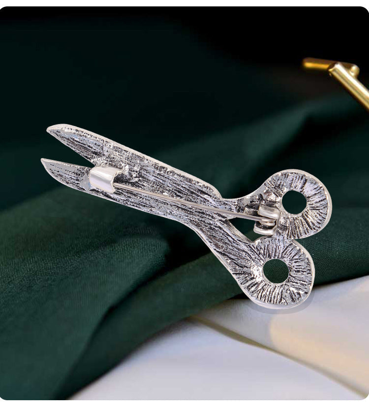 Scissors Rhinestone Brooch PA4952 - view 3