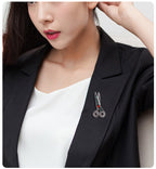 Scissors Rhinestone Brooch PA4952 - view 4