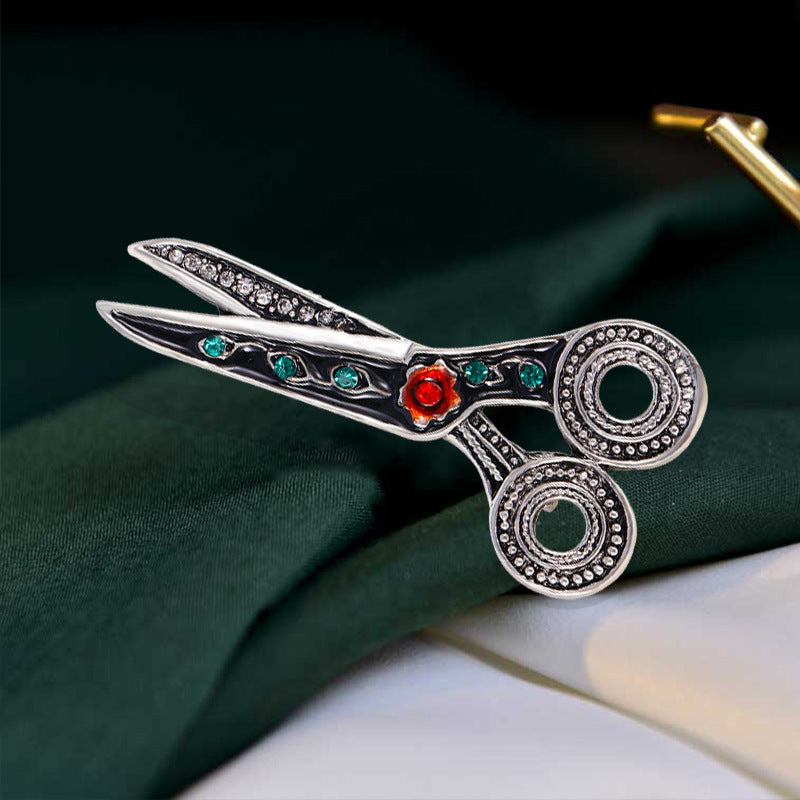 Scissors Rhinestone Brooch PA4952 - view 5