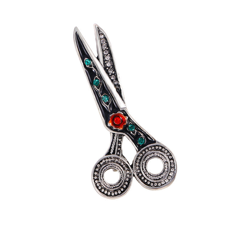 Scissors Rhinestone Brooch PA4952