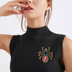 Alloy Crystal Spider Brooch PA4953 - view 5