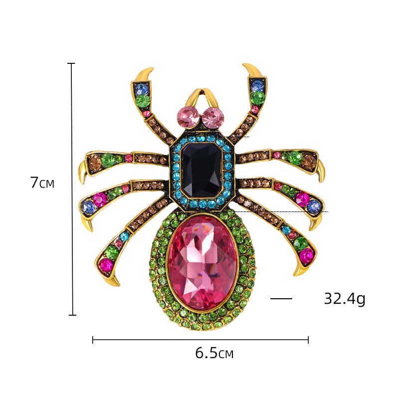 Alloy Crystal Spider Brooch PA4953 - view 6