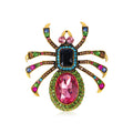 Alloy Crystal Spider Brooch PA4953 - Gold Red