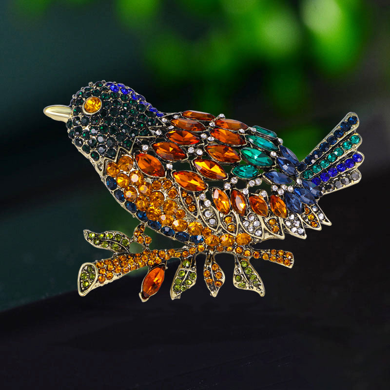 Bird Rhinestone Brooch PA4955