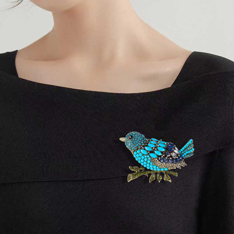 Bird Rhinestone Brooch PA4955