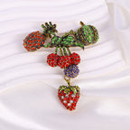 Pineapple, Strawberry, Lychee Rhinestone Brooch PA4957